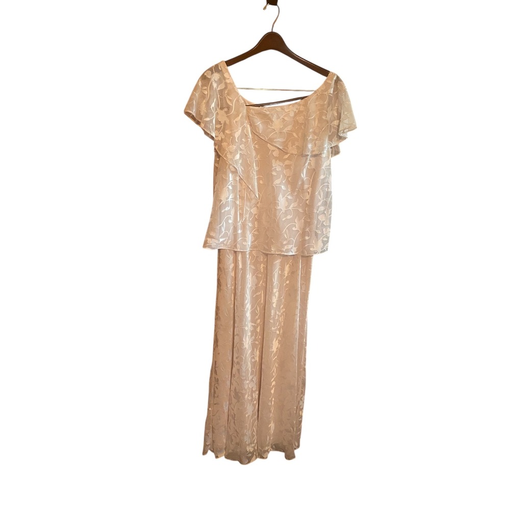 Karen Miller Ivory Floral Lace Overlay Mother of the Bride Dress Size 18